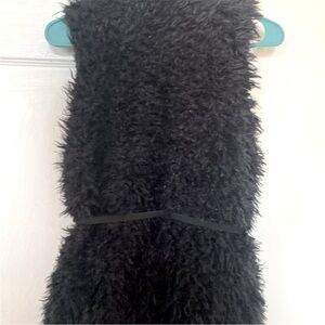 INC International Concepts Vest Womens Black Mongolian Faux Fur S/M